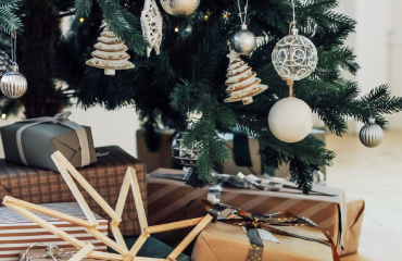 Presents under a Christmas tree